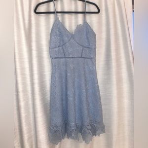 AQUA Dress - Floral Crochet & Stitching